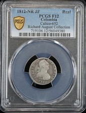 1812 Nuevo Reino Colombia Real PCGS F-12 ORIGINAL COIN