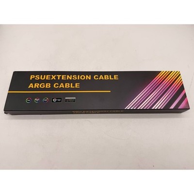 SAMA 3x8PIN ARGB PSU Extension Cable Double Side Kit WHITE RGB Lighting