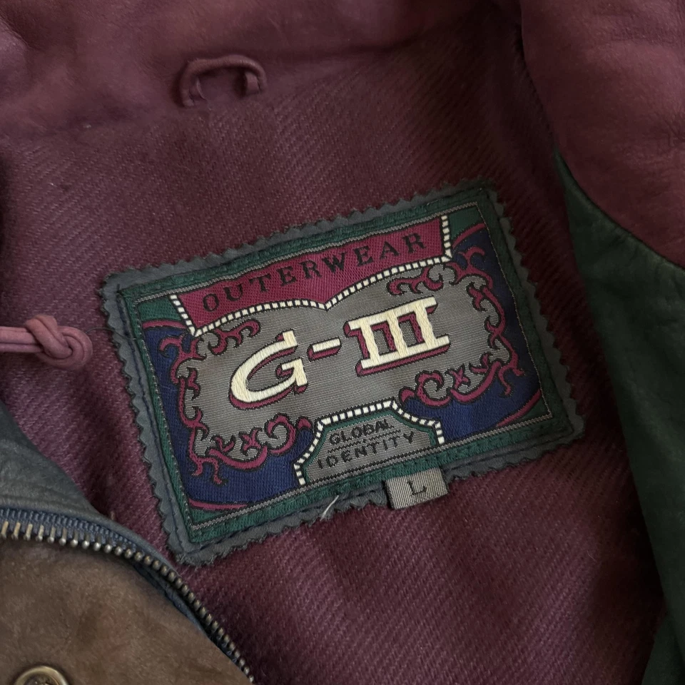 Vintage G-III Leather Jacket Mens Large Colorblock Suede Global Identity 90s - Image 3 of 4