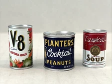 ZURU MINI BRANDS RETRO LOT OF 3 RARE PLANTERS PEANUTS CAMPBELLS SOUP V-8