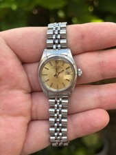 Vintage Rolex Date 6919 Ladies Stainless Steel Jubilee Champagne Dial Automatic