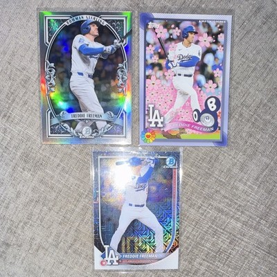 Freddie Freeman Dodgers 3-Card Lot Tokyo/Bowman Sterling/Bowman Chrome BS-FF