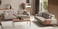 Beiges Elegantes Wohnzimmer Set Designer Polstersofas 3-Sitzer 2-Er
