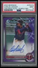 2022 Bowman Chrome Autographs #CPACA Carlos Aguiar Purple Ref. PSA 9