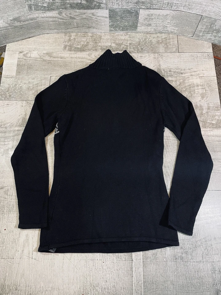 Suéter suéter negro bordado con cremallera 1/2 Harley Davidson para mujer talla pequeña Foto 4 de 4