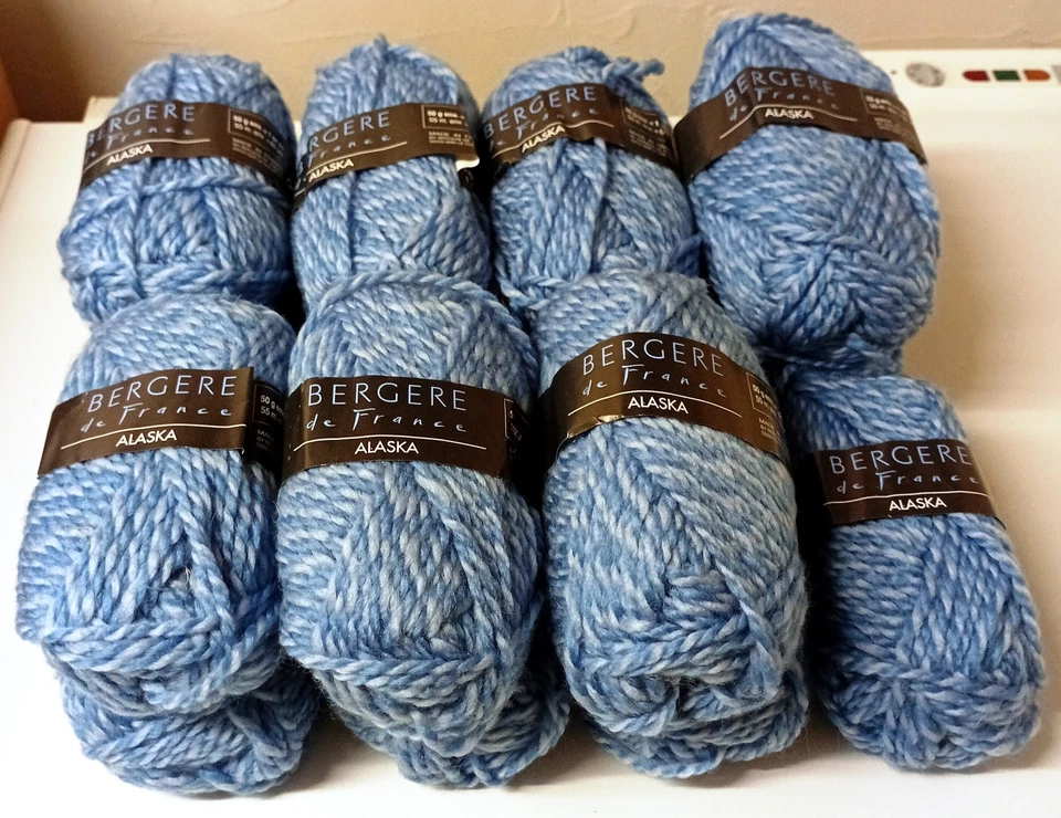 Lot de 15 pelotes de laine Bergère de France Alaska bain E5436 bleu chiné bleu c - Photo 1/3