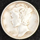 1940-S VERY FINE-EXTREMELY FINE Mercury Dime, 90% Silver