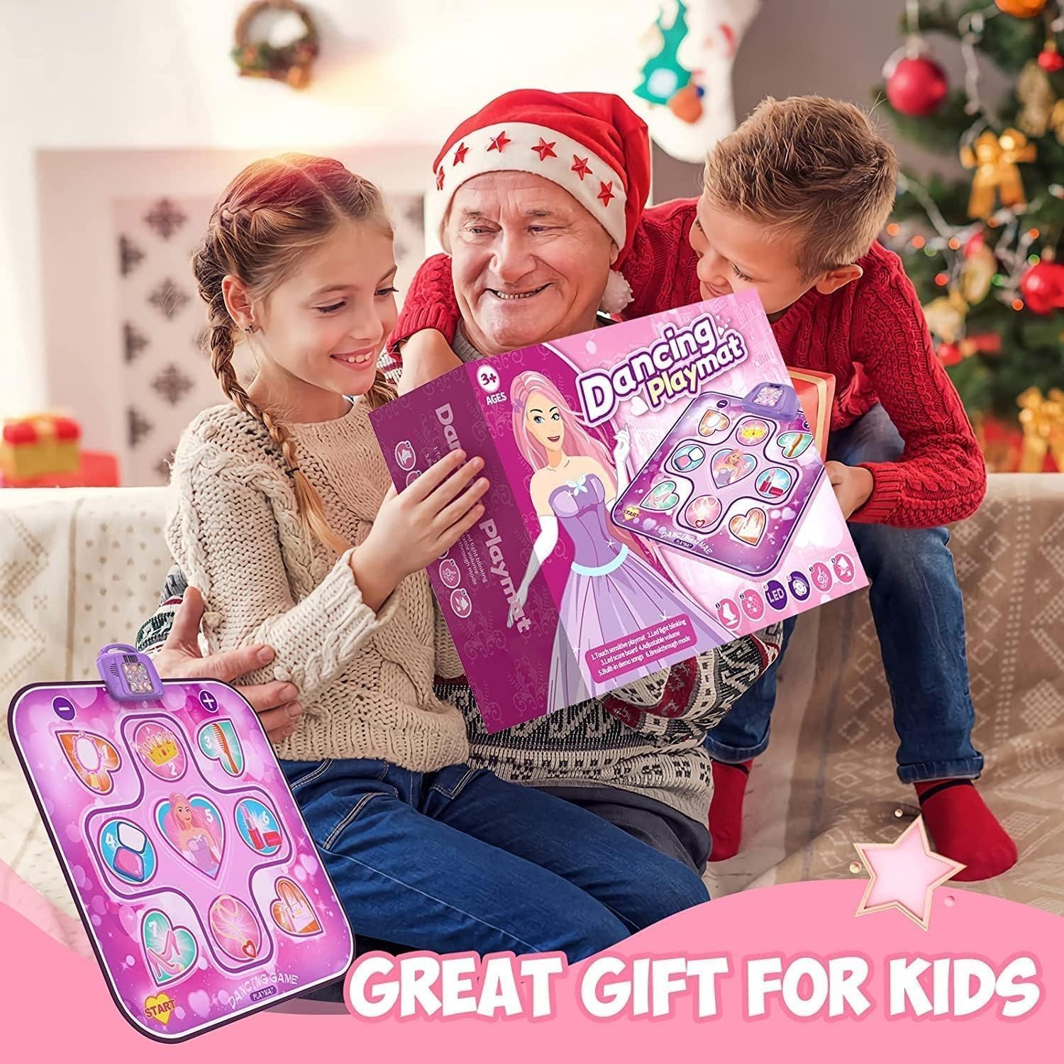Dance Mat Toys for Kids, Light up Dancing Toy Music Dance Mat with 6 Game Modes — image 4