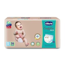 Chicco Comfy-Pro Pant Style Baby Diapers Small, 36 Count