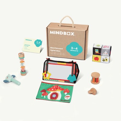 Mindbox Montessori Spiel Box 3-4 Monate Lernspielzeug für Kinder