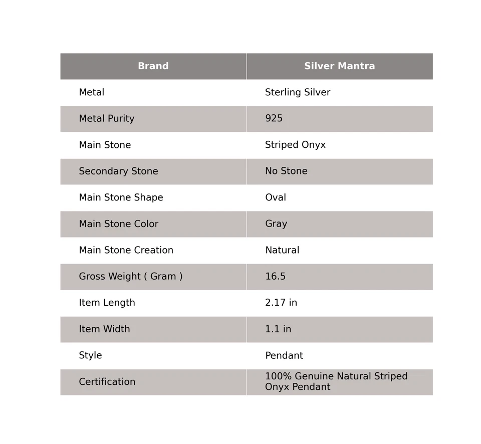 Gestreifter Onyx Echt 925 Sterlingsilber Einfassung Weihnachtsgeschenk Anhänger - Bild 2 von 4