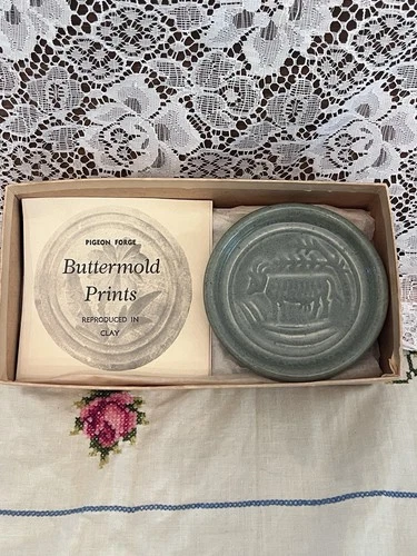 Vintage Pigeon Forge Pottery Old Buttermold Prints Set Of 4 IOB