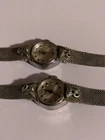2 VTG Timex Manual Wind Cocktail Watch Women Silver Mesh Band Ladies