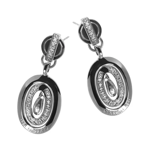 CERRUTI 1881 LADIE S DROP EARRINGS CUBIC ZIRCONIAS NEW CTER 90016