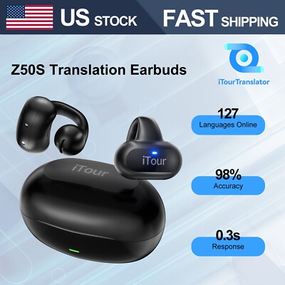 iTour Z50S Translator Earbuds Real Time AI Translation in 127 Online Languages