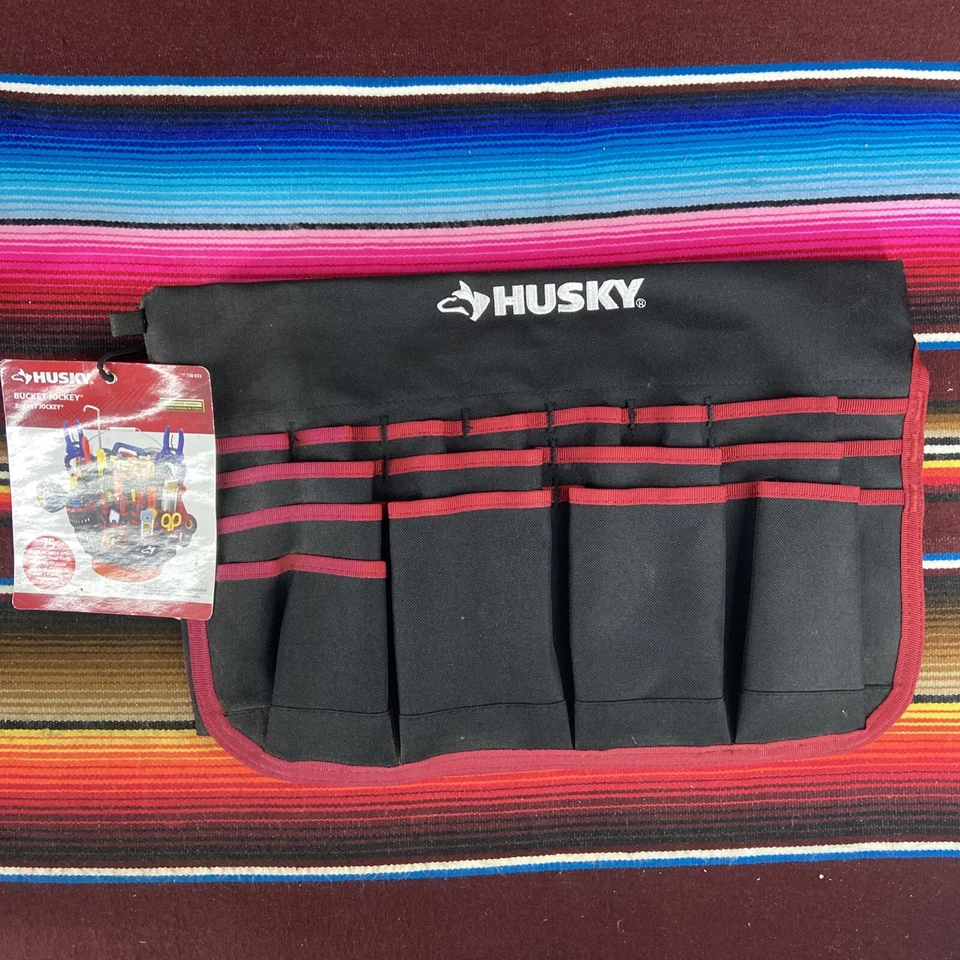 Husky Tool Bucket Jockey Storage Pockets New With Tags Red/Black Fits 5 Gal - Image 3 of 4
