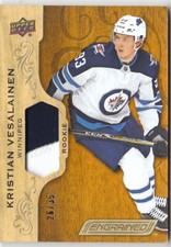 18/19 Engrained Base Premium Memorabilia Patch #56 Kristian Vesalainen Jets /35