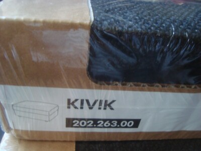 IKEA KIVIK Ottoman Footstool Cover Slipcover Teno Tenö Black 202.263.00 NEW