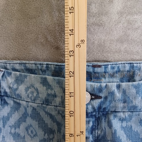 Chicos Sz 18 Jean Bermuda Shorts Slimming Girlfriend Cuffed Hem Blue Printed - 第 7/11 張圖片