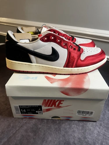 Trophy Room x Air Jordan 1 Retro OG SP Low Rookie Card - Away - Size 14 