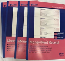 4 Books Carbonless Invoice Receipt Record 200 Carbonless Sets 2 part form