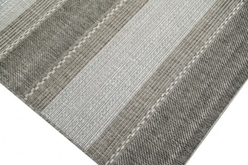Teppich Modern Flachgewebe Gestreift Sisal Optik Küchenteppich Küchenläufer Grau - Bild 3 von 7