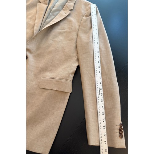 Land's End Tailored Fit Wool Sport Coat Mens 44L Tan Two-Button Blazer Jacket - Picture 8 of 17