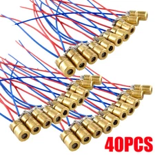 40PCS 650nm 6mm 5V 5mW Red Laser Dot Diode Module Copper Head Red USAA
