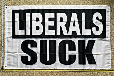 Donald Trump Flag FREE SHIPPING Liberals Suck White USA MAGA Desantis Sign 3x5'