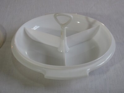 Vtg Tupperware Suzette 3 Section Condiment Dish 608 w/Center Handle/Seal 229 rr