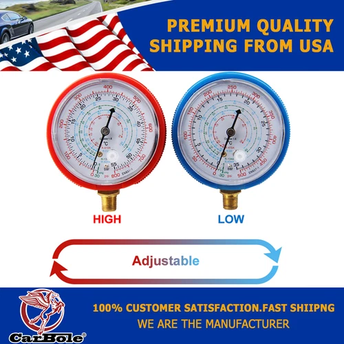 Pair High/low refrigerant pressure gauge PSI KPA Replace