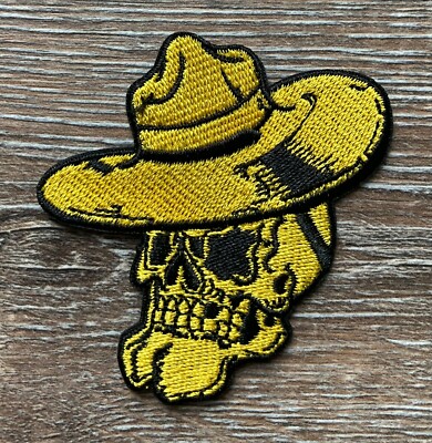 Cowboy Patch Aufnäher Bügelbild Dead Skelett Skull Texas USA 
