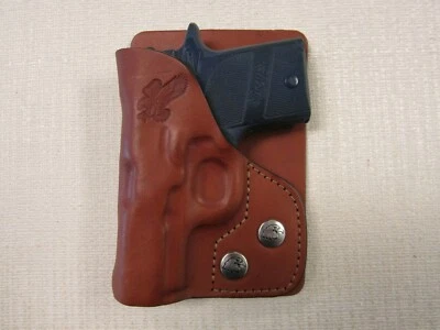 BRAIDS HOLSTERS Fits Sig Sauer P938 formed BROWN leather wallet & pocket holster right hand