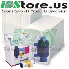 Magicard  MA250YMCKOK  Color Ribbon & 200 Blank White PVC Cards Bundle