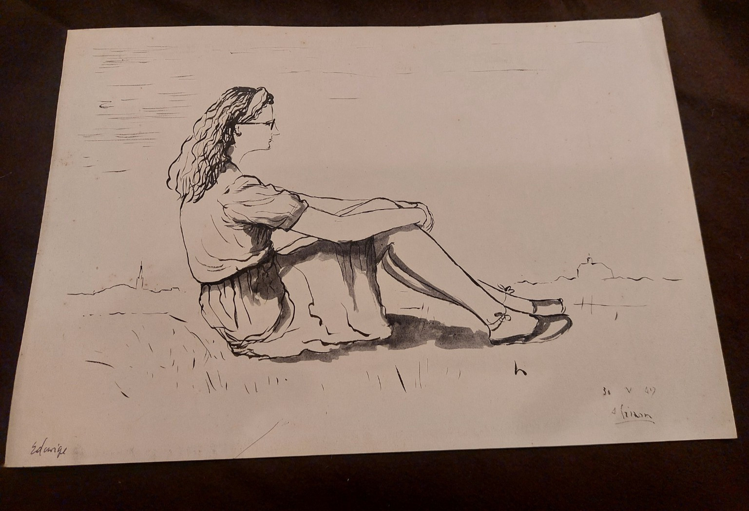 Ink André Simon 1949 Artist Lorrain Metz Edwige