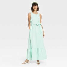Women's Sleeveless Ruffle Hem Dress A New Day Mint Size S