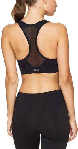 Calvin Klein Damen Ombre Logo Racerback schwarz Impact Sport-BH, L - Bild 3 von 3
