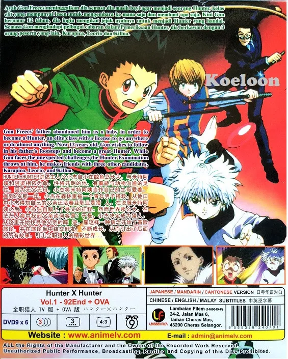 DVD ~ Hunter X Hunter Season 1 Episode 1 - 62 End ~ English Version &  Subtitles