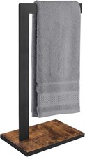 Hand Towel Holder for Bathroom, Hand Towel Stand with Wood Base, L-Shape