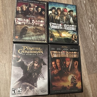 Pirates of the Caribbean DVD Movies Set of 4, Curse,Stranger Tides, World's End