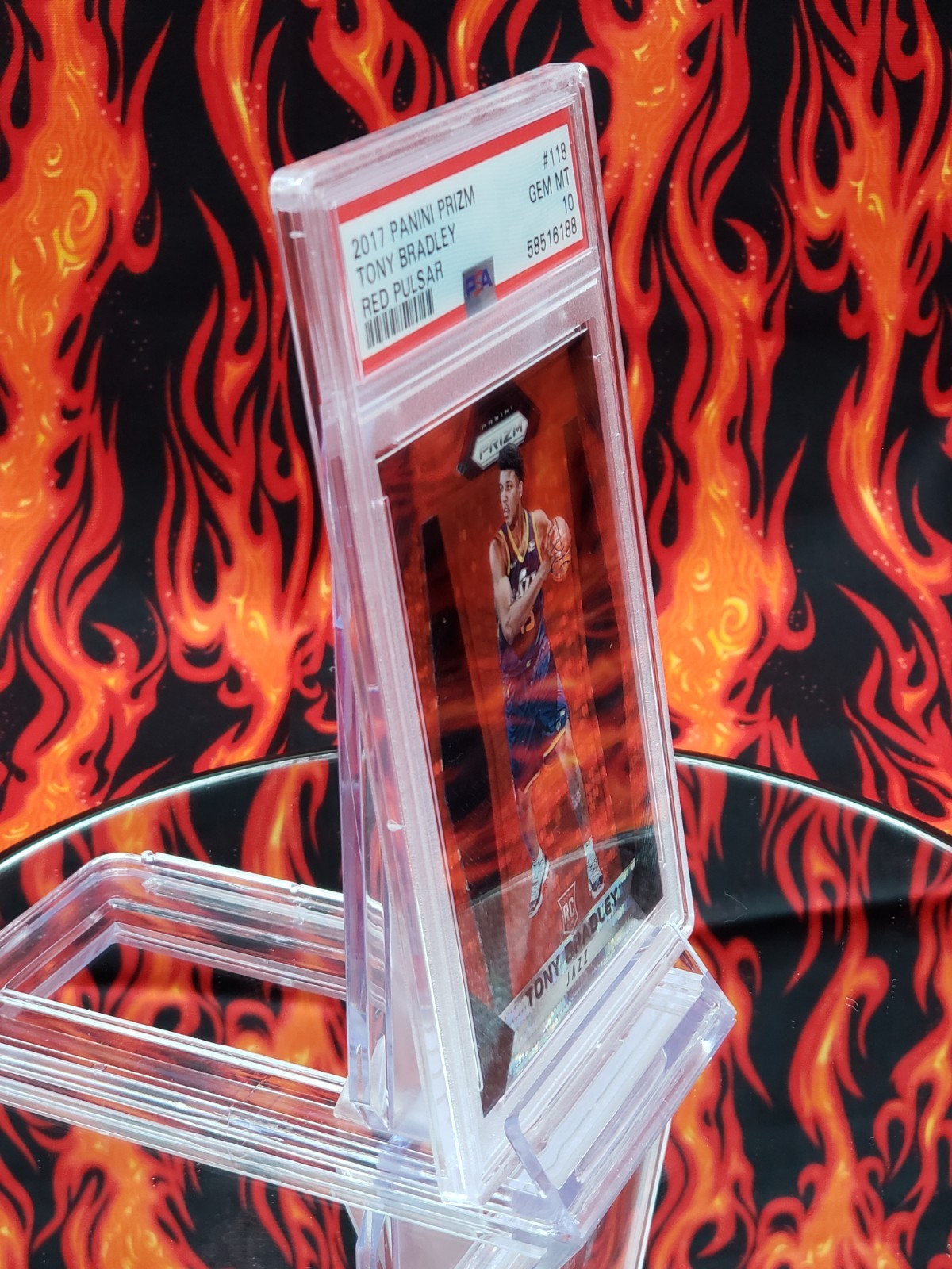 Tony Bradley 2017 Panini Prizm Red Pulsar #118 LE 22/25 Rookie Card [PSA 10 GM] view 4