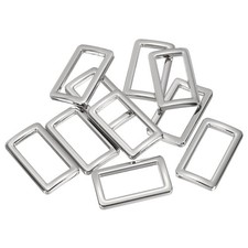 Metal Rectangle Ring Buckle Loop 1" Silver 10Pcs