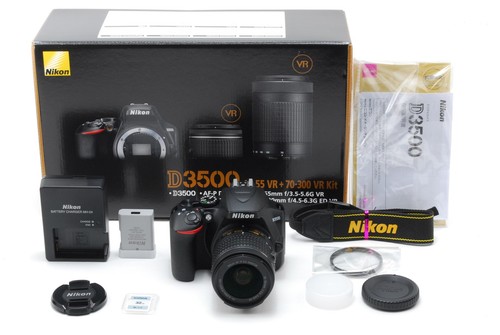 Kit Photo Nikon D3500 + 2 Objectifs Et Accessoires - Noir - Occasion Fonctionnel