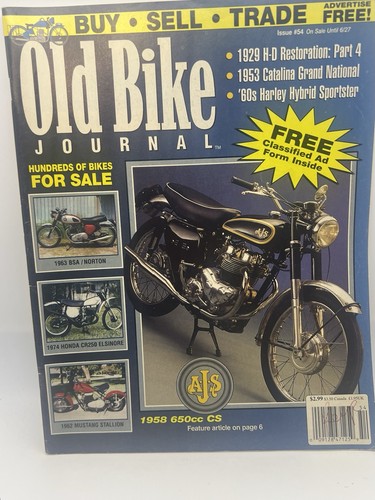 Old Bike Journal June 1995 1929 HD Restore 1953 Catalina 60S Harley Hybrid