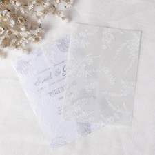 50 Pack Pre-Folded Vellum Jackets 5x7 Invitations 115GSM Translucent Flower