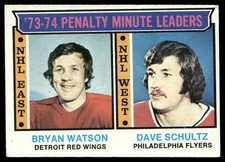 '73-74 Penalty Minute Leaders Bryan Watson / Dave Schultz LL 1974-75 Topps #5