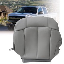 Driver Side Bottom Replacement Microfiber Leather Seat Cover Plain Gray