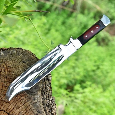 AJ SANITY Custom Handmade D2/c430 Tool Steel High Polish Crocodile Dundee Bowie knife