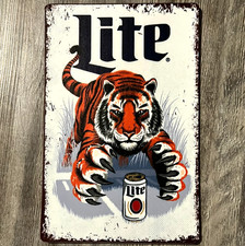 Miller Lite Beer 8 x 12 Vintage Novelty Metal...