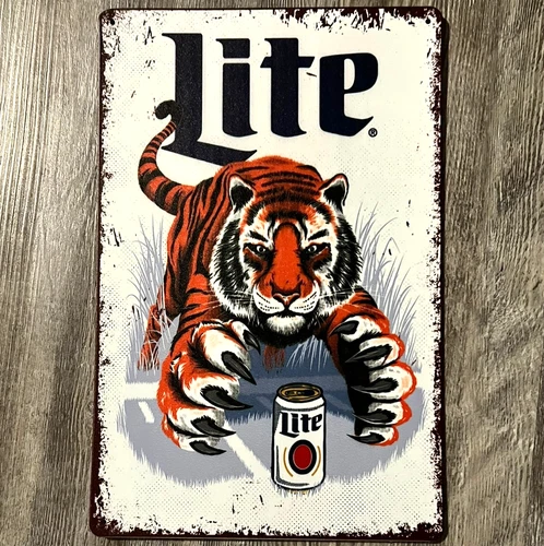 Miller Lite Beer 8 x 12 Vintage Novelty Metal Sign Made In USA New!